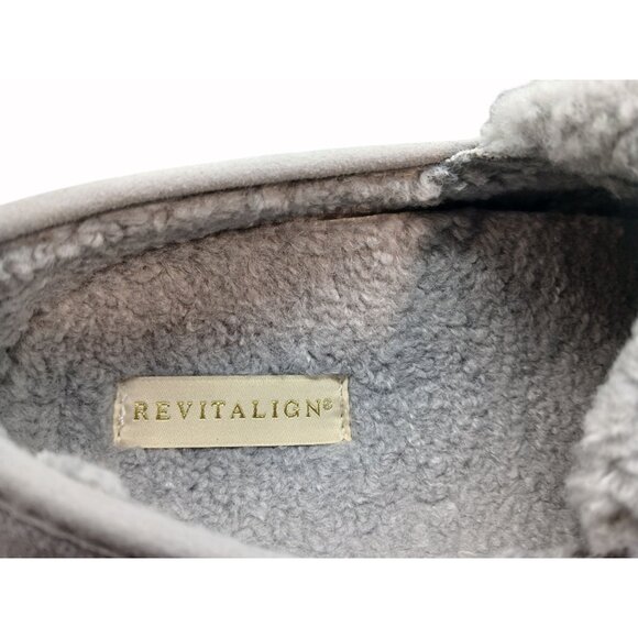 REVITALIGN Womens Siesta Splendid Gray Faux Suede Moccasin Slippers 12D Faux Fur - Picture 10 of 11